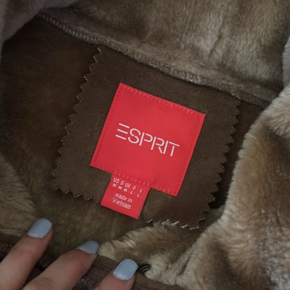 ESPRIT Women's Brown Faux Fur Hooded Coat size medium - Picture 2 of 10